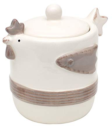 Dekohelden24 ***Keramik Dose mit Deckel, als Huhn, Maße ca. 12,2 x 9,3 x 11,3 cm.