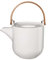 ASA Coppa White Yuki Teekanne mit Holzgriff aus Porzellan in der Farbe Weiß 0,6L, Maße: 14,5cm x 10,7cm x 12cm, 19371017
