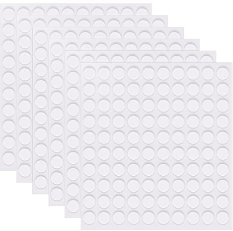 metagio 600 Stück Doppelseitige Klebepunkte, Rund Transparente Klebende Aufkleber, Abnehmbare Klebepaste Punkt Aufkleber für Ballon, Festival-Dekoration, DIY Basteln, Papier, Glas, Metall(10mm)