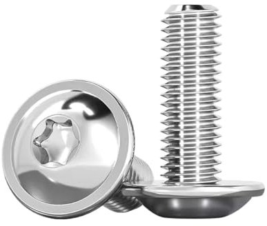 Drenky 20 Piezas M5x20mm Tornillos Torx, Tornillo De Cabeza Alomada Con Brida ISO 7380-2 Tornillos Con Brida Acero Inoxidable Tornillos Roscados Tornillos Con Arandela, Totalmente Roscados