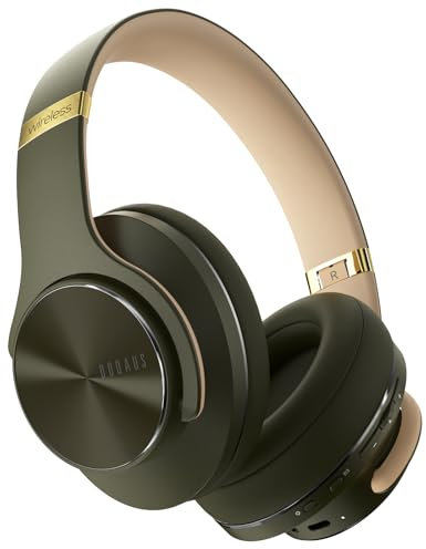 DOQAUS Auriculares Bluetooth sobre la oreja, 90 horas de reproducción, auriculares inalámbricos BT5.3 con micrófono, 3 modos de ecualización, auriculares plegables con sonido de graves estéreo de alta
