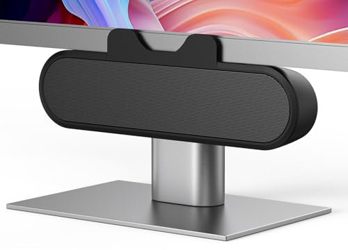 INGA USB-Lautsprecher für Computer-Monitor und Laptop, Clip-On Desktop-Soundbar, USB/C-PC-Lautsprecher, geeignet für Desktop, Laptop und Mac (Schwarz).