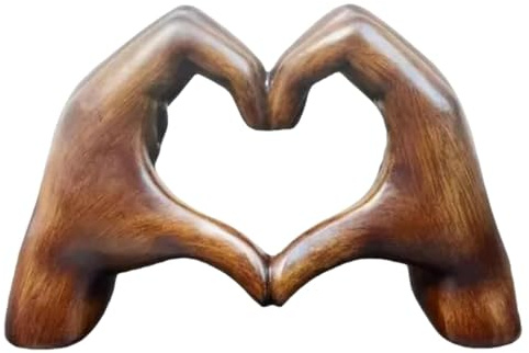 Escultura de Mano de Amor de corazón, decoración de Estatua de Amor de Madera, Figura Moderna de Gesto de Mano de Amor, decoración estética de Dedos de Amor, Adornos de Boda, ornamets de Escritorio