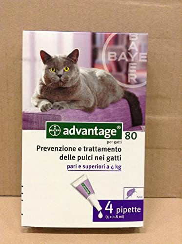 Bayer Advantage Spot On 80 GATTO + CONIGLIO (4 pipette per pulci) 4 x 0,8 ml