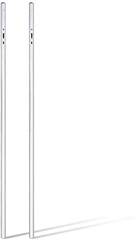 banjado - universell einsetzbarer Briefkastenständer 146,5x3,2x3,2cm | Standfuß Briefkasten Universal silber | Ständer 2 Rohre zum Einbetonieren