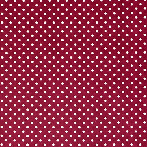 Baumwollstoff Punkte klein Ø 1mm weinrot weiß