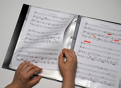 Ringheft für 40 lose DIN A4-Blätter, LUTANY Notenmappe mit Ringmechanik, blendfrei, Notiz ohne Entnahme möglich