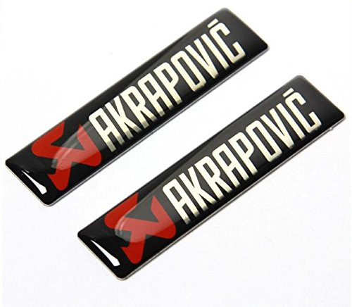 Paxten (TM) 2 x Universal 60 x 14 mm för Akrapovic Scarico emblem logo dekaler bricka klistermärke bil motorcykel epoxi
