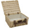 Picknick-Korb, leer, mit Stoff, beige