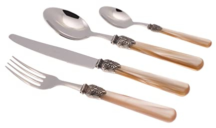 Rivadossi Elena Champagne - Set di Posate per 6 Persone, 24 Pezzi - 100% Made in Italy, Artigianalità e Design - Acciaio Inox 18/10