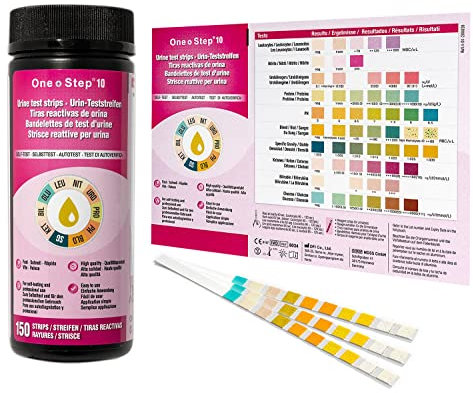 Urine Dipsticks 10 Parameter Test Strips Testing UTI Infection, Ketone, Glucose, Blood, Protein (150 Tests per Tub)