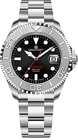 Gigandet Herren-Automatikuhr Ocean King - Made in Germany - Saphirglas - Swiss Super Luminova - Edelstahl - 300m/30bar wasserdicht - G404-002M