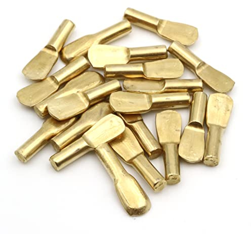 Design61 Hyllkonsol 3 mm golvstöd för hyllor stål mässing skedform 20 stycken