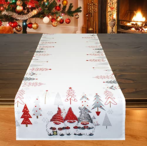 KAMACA Tischläufer 40x140 cm Wichtel hochwertiges Druck-Motiv mit weihnachtlichen Motiven Schmuckstück zu Winter Weihnachten (Wichtel - Bande)