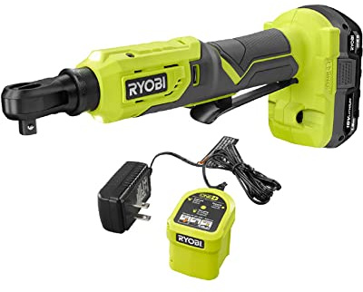 RYOBI ONE+ 18V Cordless 3/8 in. 4-Postion Ratchet Kit with 1.5 Ah Battery and Charger