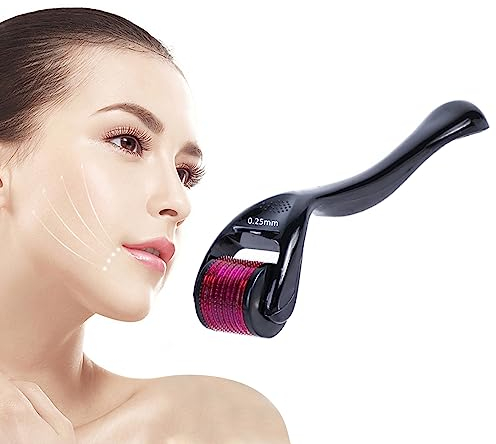 IKadiya 0,25mm Beard Roller, Mikronadelroller, Professionelles Microneedling, Derma-roller, für Bartwachstum, Gesichtshautpflege, Anti-Aging, Anti-Falten