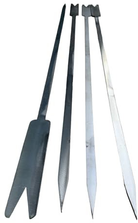 3 SPIEDI IN ACCIAIO 75 CM INOX CON MANICO INOX PER BARBECUE FORNACETTA