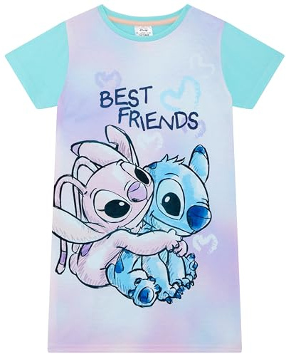 Lilo et Stitch - Camisa de Noche para niña - Manga Corta o Larga 5-14 Años