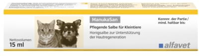Alfavet ManukaSan für Hund, Katze und Kleintiere, natürliche pflegende Honigsalbe, 15ml