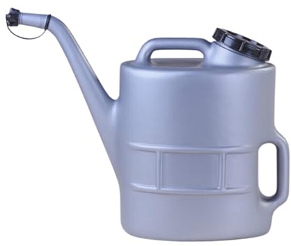 hünersdorff 821210 Ölkanne | Einfüllkanne mit Siebeinsatz | chemikalienbeständig aus HD-PE, verschließbar, 2 Griffe, ideal für Heizraum oder Werkstatt, 13 Liter, silbergrau