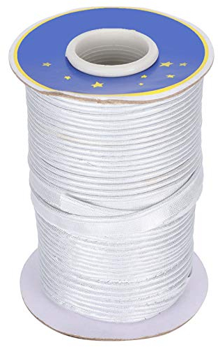 Syrisora ​​70yd Crafts Kantband Fläta Piping Bias Tape Trims 1 Cm Bredd för Sömnad Sömnad Bindningssöm (Silver)