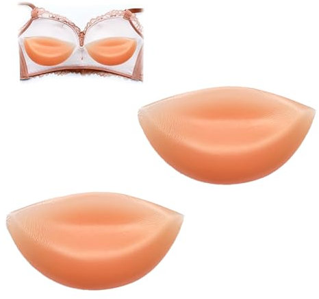 MADGININE 1Pair Bra Inserts,Chicken Fillet Bra Inserts,Bra Inserts Push Up,Silicone Breasts Insert,Chicken Fillets Bra Inserts Fits Most Cup Sizes and Everyday Bikini Tops(Skin Color)