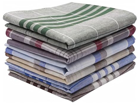 Duronge Fazzoletti per Uomo, 6 Pezzi Fazzoletto da Taschino Grandi, 40 x 40 cm Fazzoletti Stoffa Uomo Fazzoletti di Cotone, Set di Fazzoletto Classici A Righe per Uomini, Business, Matrimonio