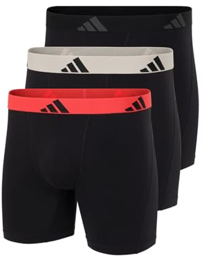 adidas Men's Boxer Brief (3pk) -Active Flex Cotton-Bequeme Unterwäsche Shorts/Pants, Assorted_4am004, L