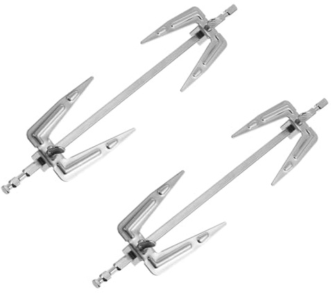 NUOBESTY 2 pièces Fourchettes Barbecue Rotatives Acier Inoxydable Accessoires pour Friteuse à Air et Four Lot pour Poulet Viande et Poisson Grillés