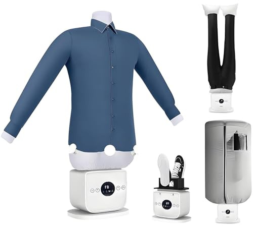 LSRFXF Manichino Stira Camicie, Automatic Ironing Machine, Macchina da Stiro Gonfiabile, Asciugatrice per Vestiti e Dispositivo Antirughe per Camicie e Pantaloni, 1400 W