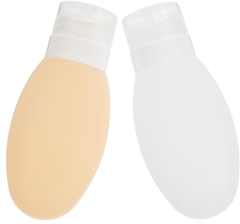 JECOMPRIS Botellas de Viaje 2 Piezas 100 Ml Botellas Dispensadoras de Silicona Ventosa, Contenedores de Líquidos Rellenables para Champú y Loción, Adecuado para Viajes y Cuidado Personal