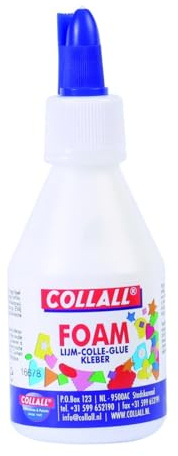 COLLALL 228342 - Colla per Gomma Morbida, 4,5 x 4,5 x 13 cm, Colore: Bianco