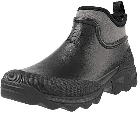 Rouchette Bottes en caoutchouc courtes pour femme - Antidérapantes - Imperméables - Pour le jardin, Noir , 36 EU