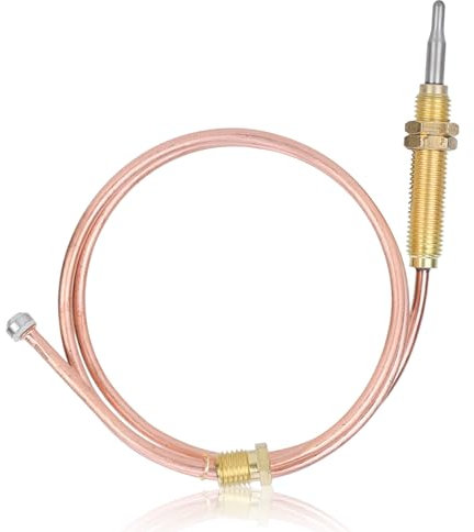 Thermocouple Replacement, Universal Thermocouple for Gas Fireplace Gas Burner Replacement Thermocouple for Gas Furnaces, Boilers and Water Heaters, M8 Thread, 23.6inch