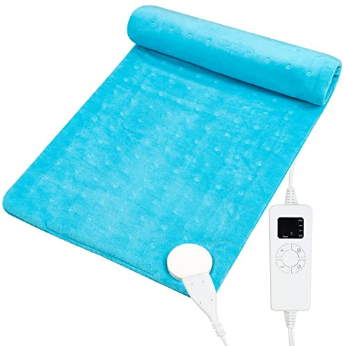 MOEMOE BABY Elektrisk värmedyna för ryggsmärtlindring, värmedynor XL med automatisk avstängning, 5 värmenivåer, 4 timerinställningar, maskintvättbar, 30 × 60 cm flanell