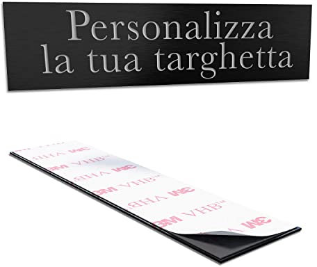 Gruppo Veneziano - Targhetta personalizzata - targhetta incisa personalizzata autoadesiva - targhetta 10 x 2,5 cm ideale per fuoriporta e cassetta delle lettere personalizzabile