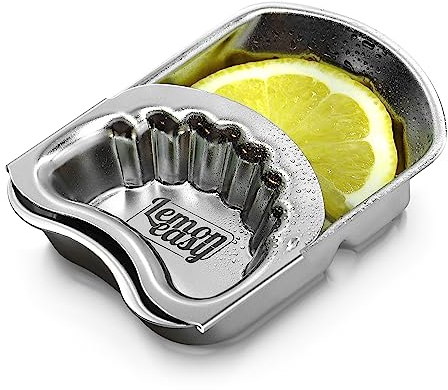 LEMONEASY Zitronenscheibenpresse aus Edelstahl, Made in Germany | Schieben statt Pressen für maximale Saftausbeute – Spülmaschinenfeste, hygienische & ergonomische Zitronenpresse