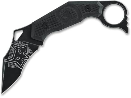 Fox Knives Moa Fixed G10 All Black - Karambit Messer Feststehende Klinge mit Kydexscheide - Messer mit feststehender Klinge aus N690