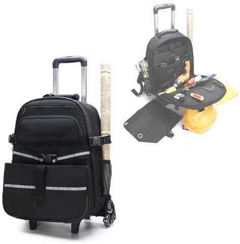 Cubstone Zaino con Ruote,Borsa per attrezzi con Ruote,Zaino da cantiere per impieghi gravosi Borsa,Tessuto Oxford 1680D impermeabile e antistrappo Per Elettricisti,Idraulici,Utensili Per Manutentori