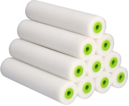 ToolSpace 10x Rullo per Pittura Professionale Schiuma Superfine 15cm Rullo per Pittura a Base di Solvente Pavimenti Legno Rulli per Pittura a Gesso per Mobili Pittura e Ristrutturazione
