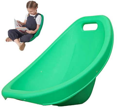 Sedia a dondolo ergonomica per bambini, impilabile, con supporto posteriore, perfetta per attività al chiuso e all'aperto, comoda sedia a dondolo verde per bambini