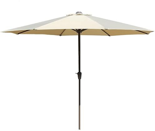 MYUYEE Ombrellone da Giardino da 9 Piedi con manovella Parasole per Tavolo da Mercato all'aperto per Piscina Giardino Spiaggia e Ristorante,Cachi