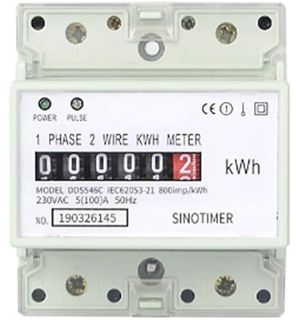 Lafeier Medidor de energía eléctrico monofásico de dos cables CA 220 V 100 A, contador de kWh, consumo analógico de electricidad, vatiímetro (A)