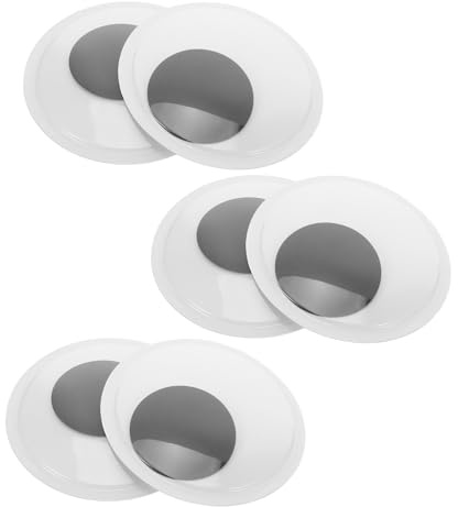 SEWACC 6pezzi Occhi Finti Grandi in Plastica Autoadesivi per Lavori Fai da Te Decorazioni Porte Frigoriferi Pareti Halloween Casa Occhi Mobili per Artigianato