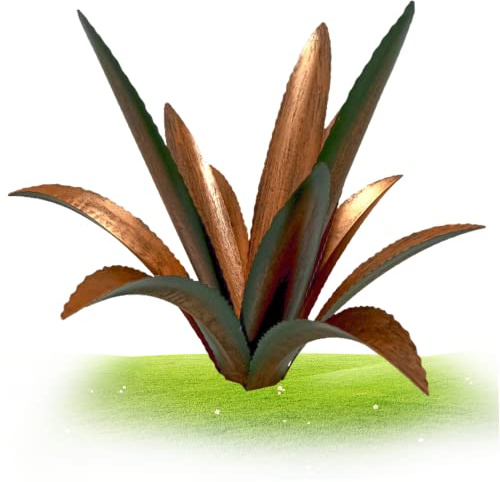 Obelunrp Tequila rustik skulptur agave växt metall trädgårdsprydnad trädgård agave konst för utomhus gård gräsmatta dekor 35 cm, Décoration de jardin