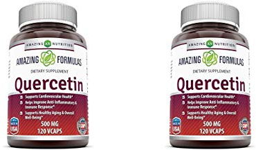 Amazing Formulas Quercetin 500 Mg, 120 VCaps - Dietary Supplement, Vegan Capsules, Non-GMO, Gluten Free - Optimal With A Balanced Diet and Regular Exercise