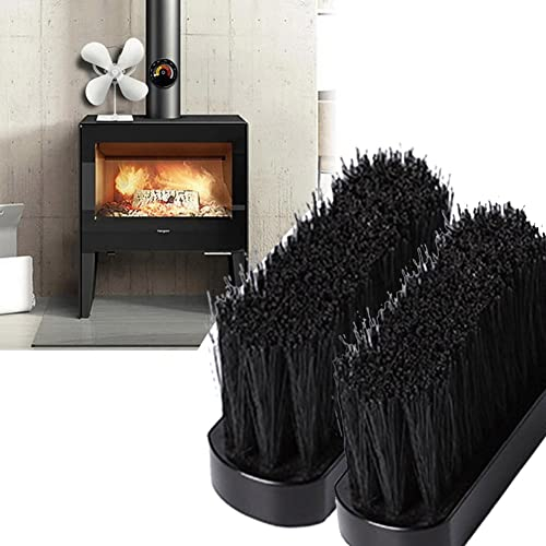 Lot de 2 brosses de Nettoyage en Bois pour cheminée, Tête de Brosse de Rechange pour Foyer de cheminée, Brosse de cheminée rectangulaire pour poêle à Bois, Outil Nettoyage pour Cheminées