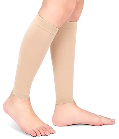 Waden Kompressionsstrümpfe Ohne Fuß, Stützstrümpfe Medizinisch Damen Herren Geschlossenem Zehenbereich Abgestufte Unterstützung Kompressionsstulpen für Krampfadern Ödeme Schwangerschaft
