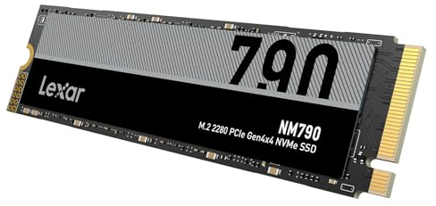 Lexar NM790 1TB SSD, PCIe Gen4x4 NVMe 1.4 M.2 2280 SSD, Bis zu 7 400MB/s Lesen, 6 500MB/s Schreiben, Solid-State-Laufwerk für PS5, PC, Laptop und Gamer