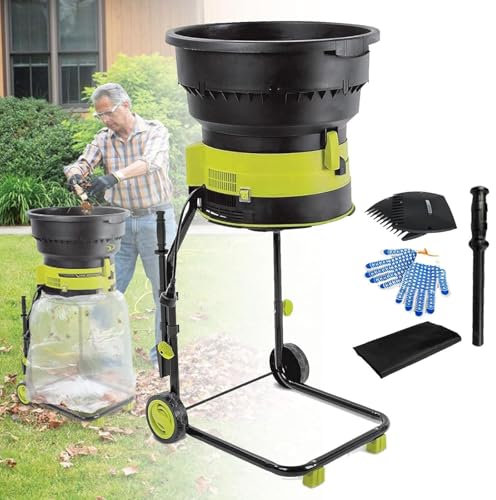 2500w Broyeur à Feuilles électrique,déchiqueteuse composteur Jardin,Hachoir à Feuilles,Broyeur De Feuilles De Jardin,Diamètre De L'entonnoir 54 Cm,8000 TR/Min,10mpowercord